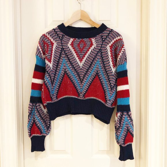 Colorful Geometric Patterned Sweater - Picture 1 of 5